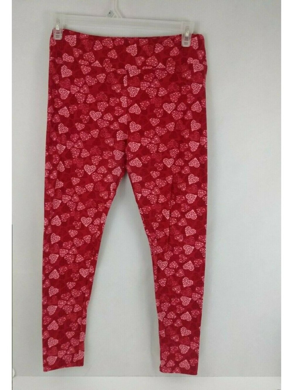 Lularoe Womens Tall and Curvy Leggings Red Valentines Hearts Very Nice